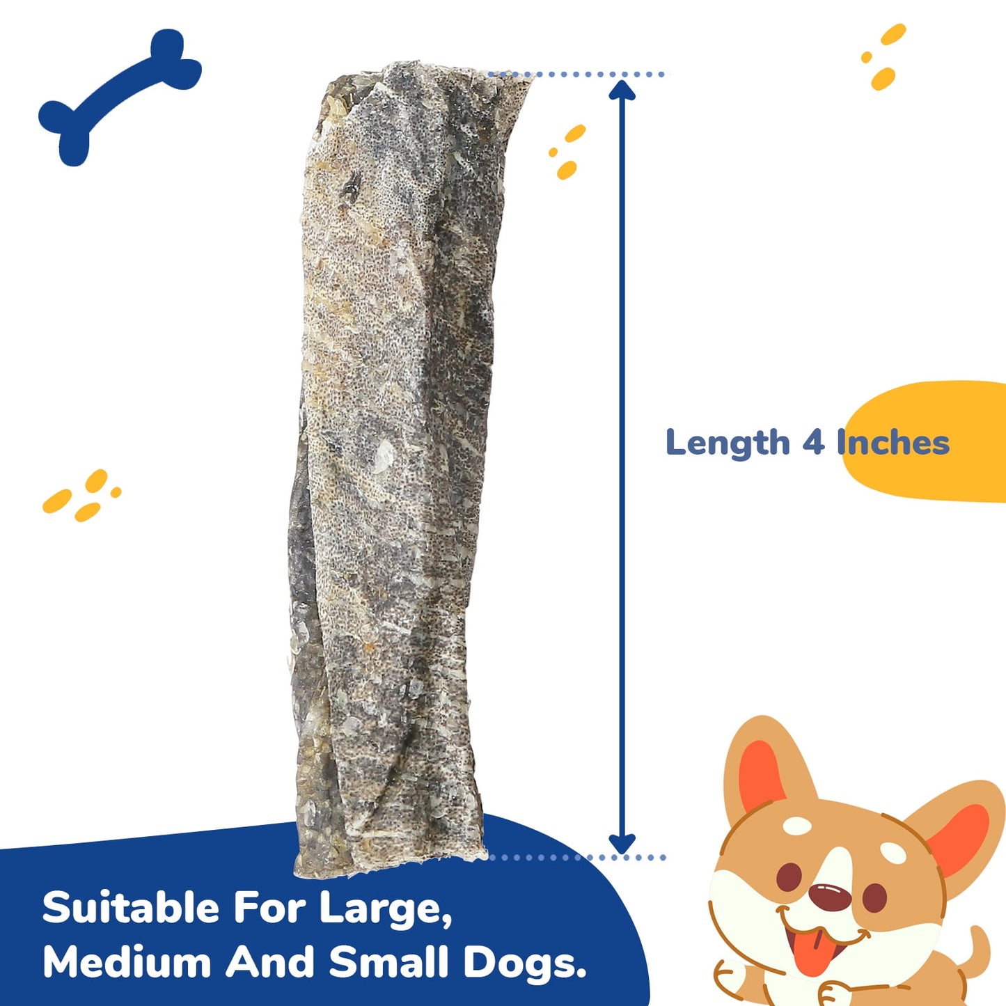 Cod Skin Dog Treat, Fish Skins Rolls, Rawhide Free Single Ingredient Natural Dog Chews, 7oz - Pawup
