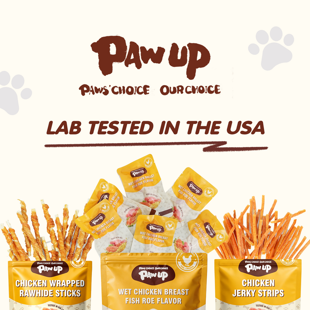 PAWUP Steamed Chicken Wet Food Tooper Dog & Cat Treat - Only 4 Ingredients, Skin & Coat Support, Low Fat Soft Wet Treats for Puppies, Kittens & Senior Pets, 8 Count, 8.5 oz Bag