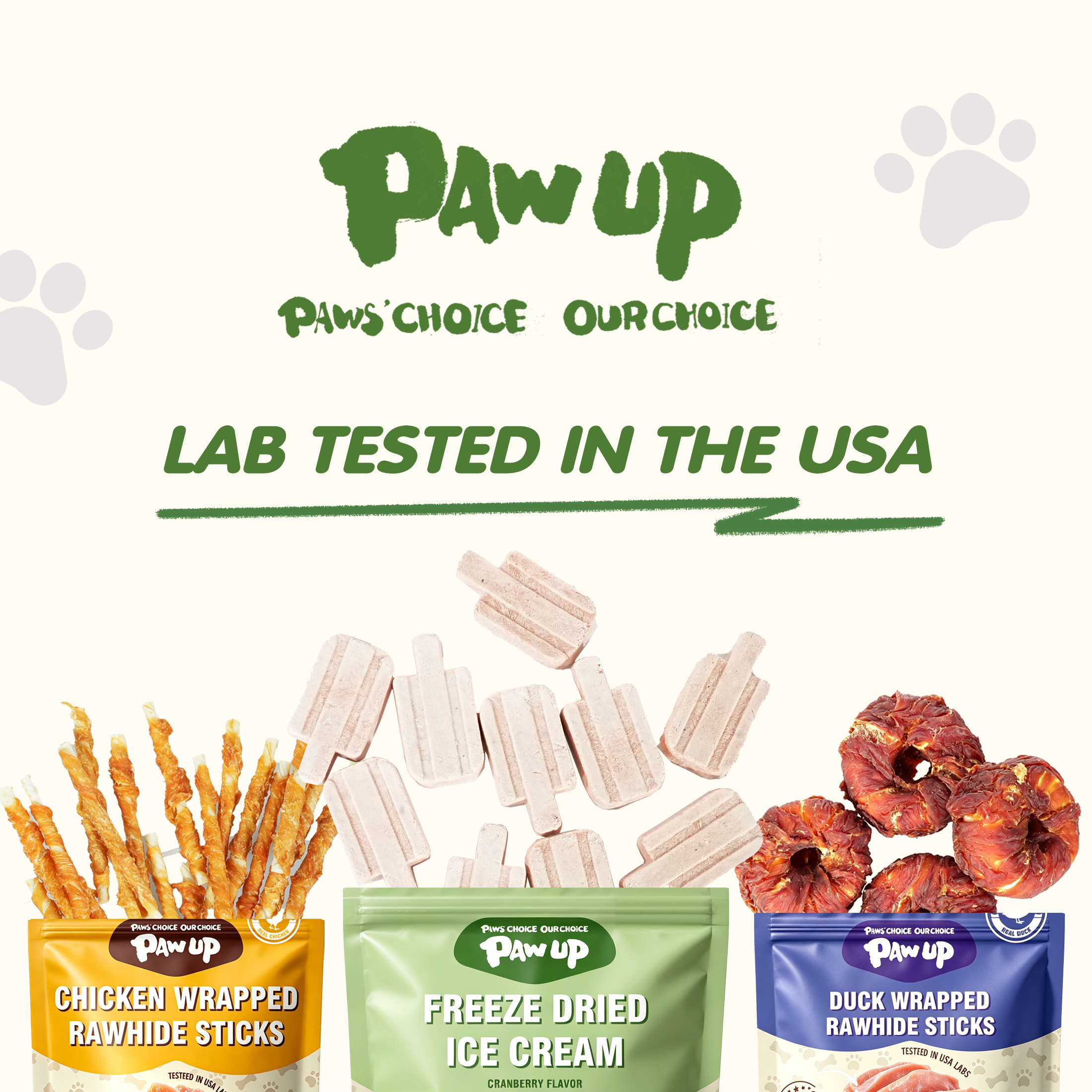 PAWUP Dog Treat Freeze-Dried Ice Cream Cranberry Flavor, High Protein Training Treats & Meal Topper for Small, Medium & Large Dog & Cat, 1.5 oz 10 Counts - Pawup