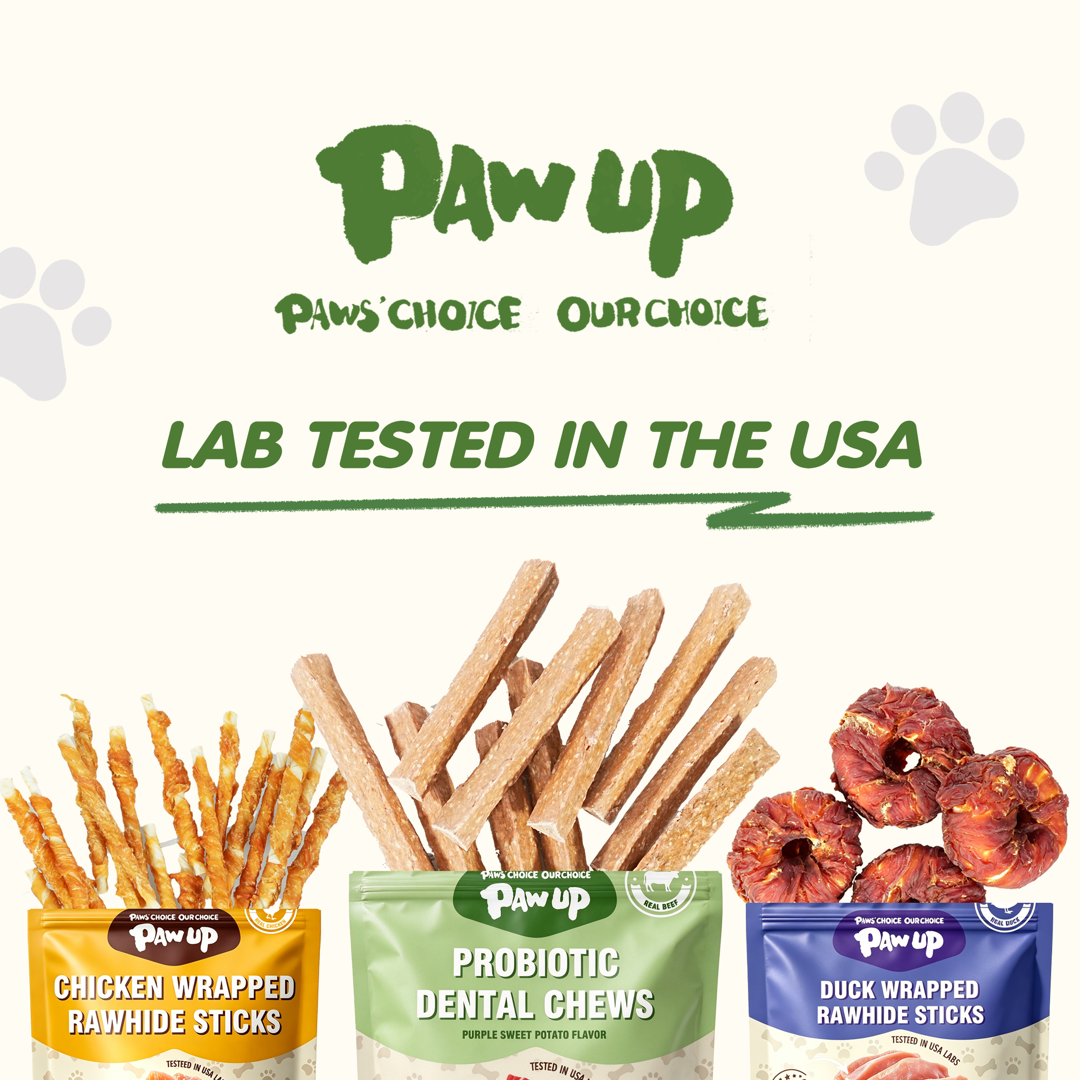 PAWUP Dog Treats Cheese Beef Dental Chews for Small, Medium & Large Dogs, 12.4 oz Bag