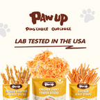 PAWUP Chicken Jerky Dog & Cat Treats, High Protein Treats for Small Medium Large Dogs & Cats, 10.6oz