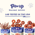PAWUP Dog Treats Duck Jerky Rings, High Protein Training Treats for Small Medium Large Dogs, Heart Health with Taurine, 10.6oz - Pawup