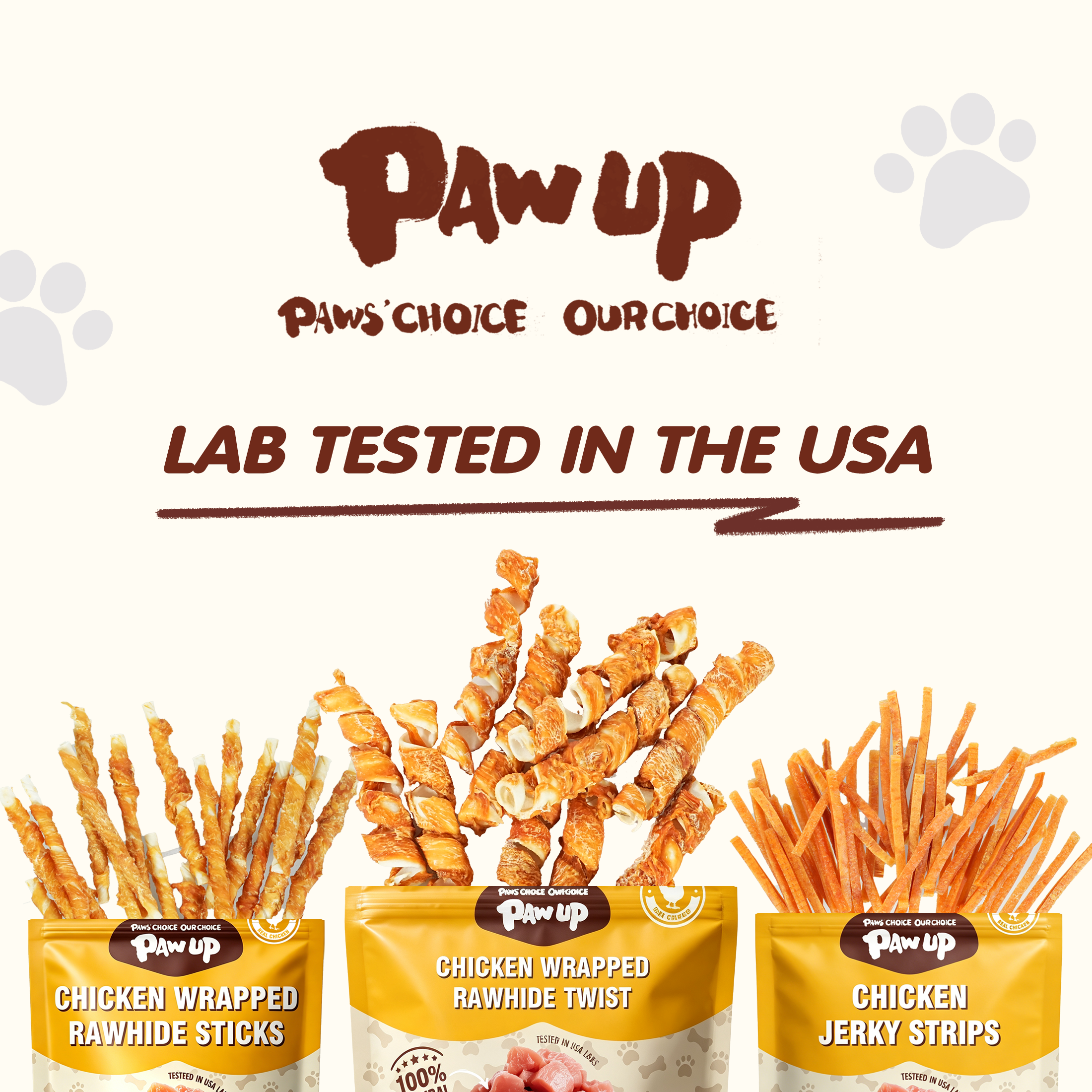 PAWUP Chicken Wrapped Rawhide Twist Dog Treats, Rawhide Dog Bones for Small Medium Large Dogs, 10.6oz