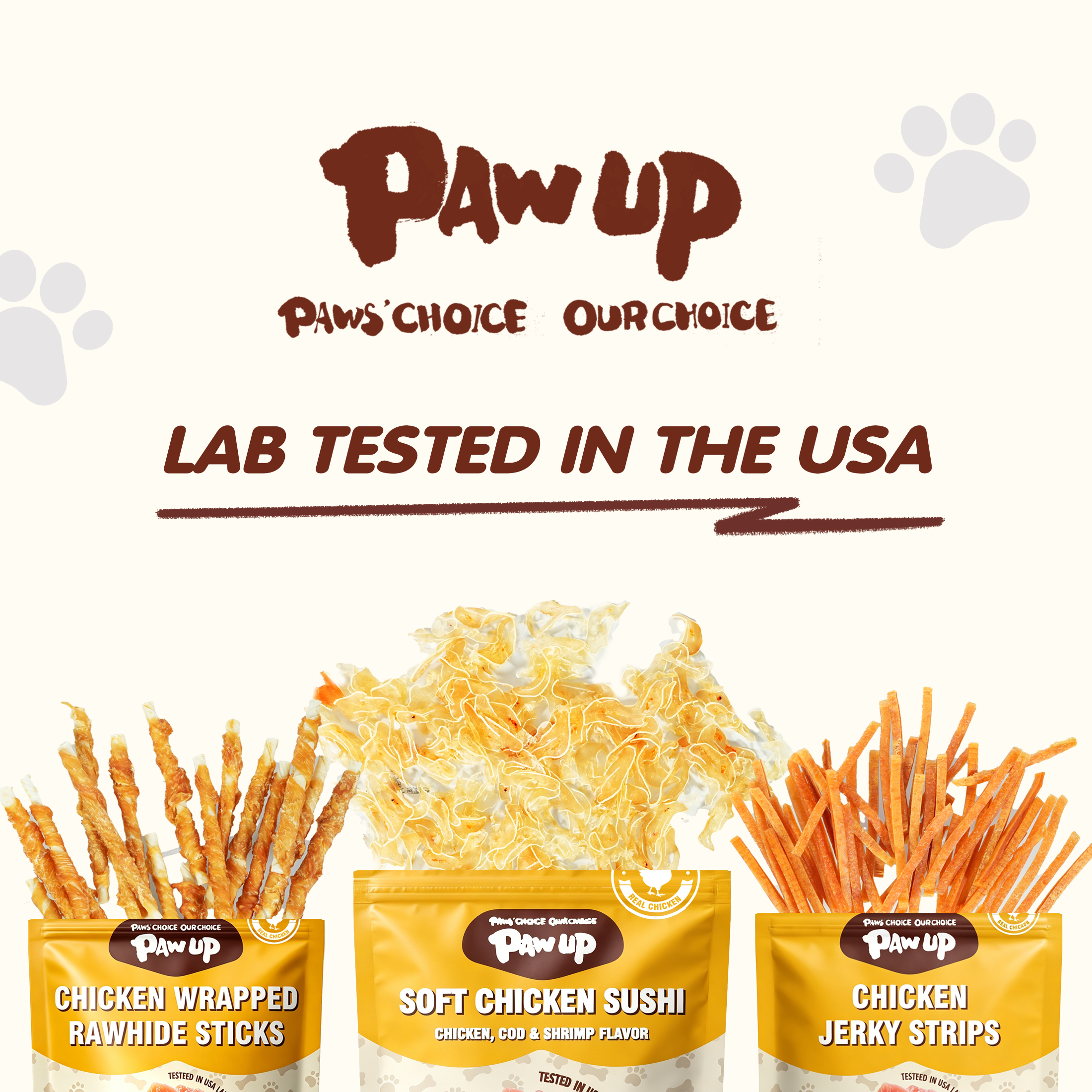PAWUP Dog Treats Chicken Shrimp Jerky Rolls for Small, Medium & Large Dogs, 5.5 oz Bag