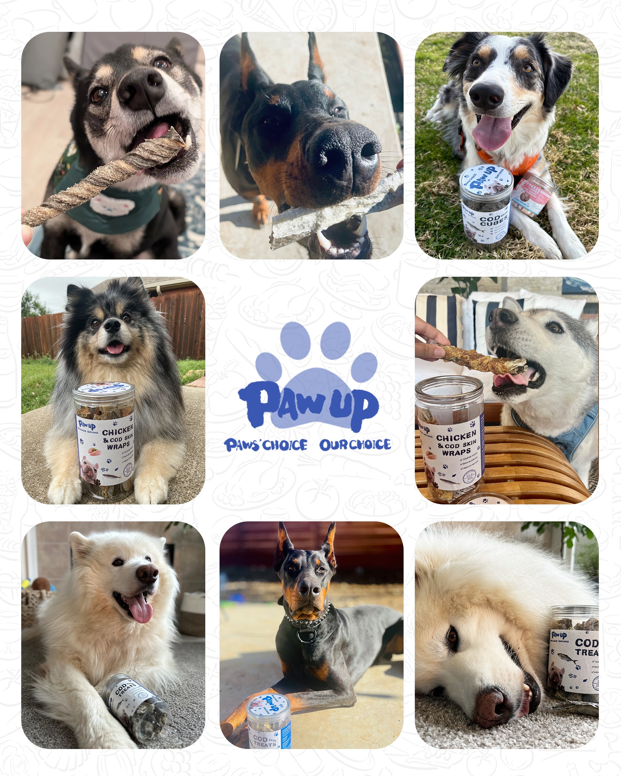 PAWUP Cod Skin Dog Treats with Duck Dog Snacks High Protein and Omega-3, Natural Dog Chews w/Taurine, 21 oz - Pawup