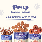 PAWUP Duck Sausage with Apple Dog Treats, Human Grade Dog Food for Small Medium Large Dogs, Training Treats for Dogs, 10.6oz - Pawup