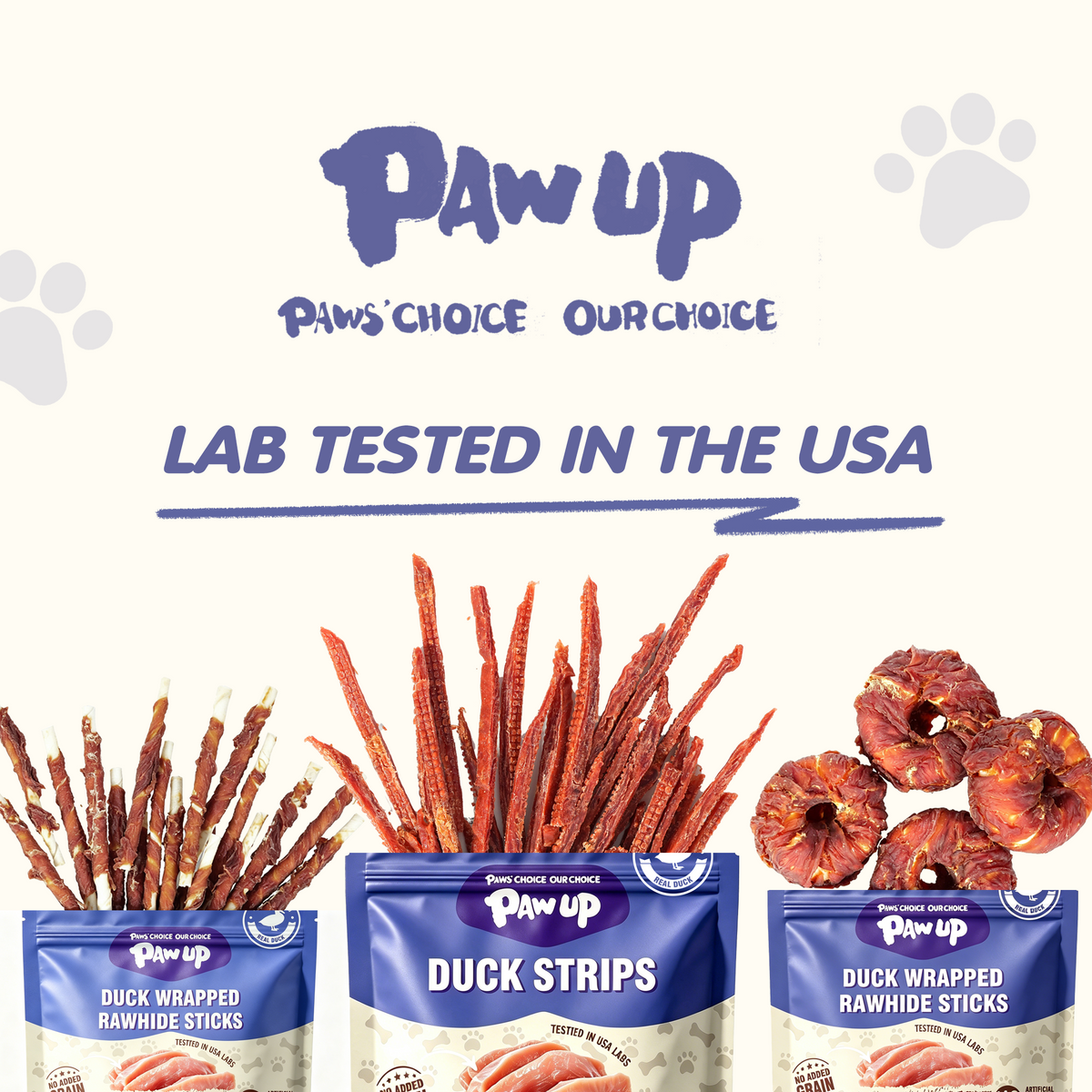 PAWUP Duck Jerky Strips Dog Treats, Natural Healthy, 99% Duck Breast with Taurine, High Protein Training Treats for Small Medium Large Dogs, 10.6oz - Pawup