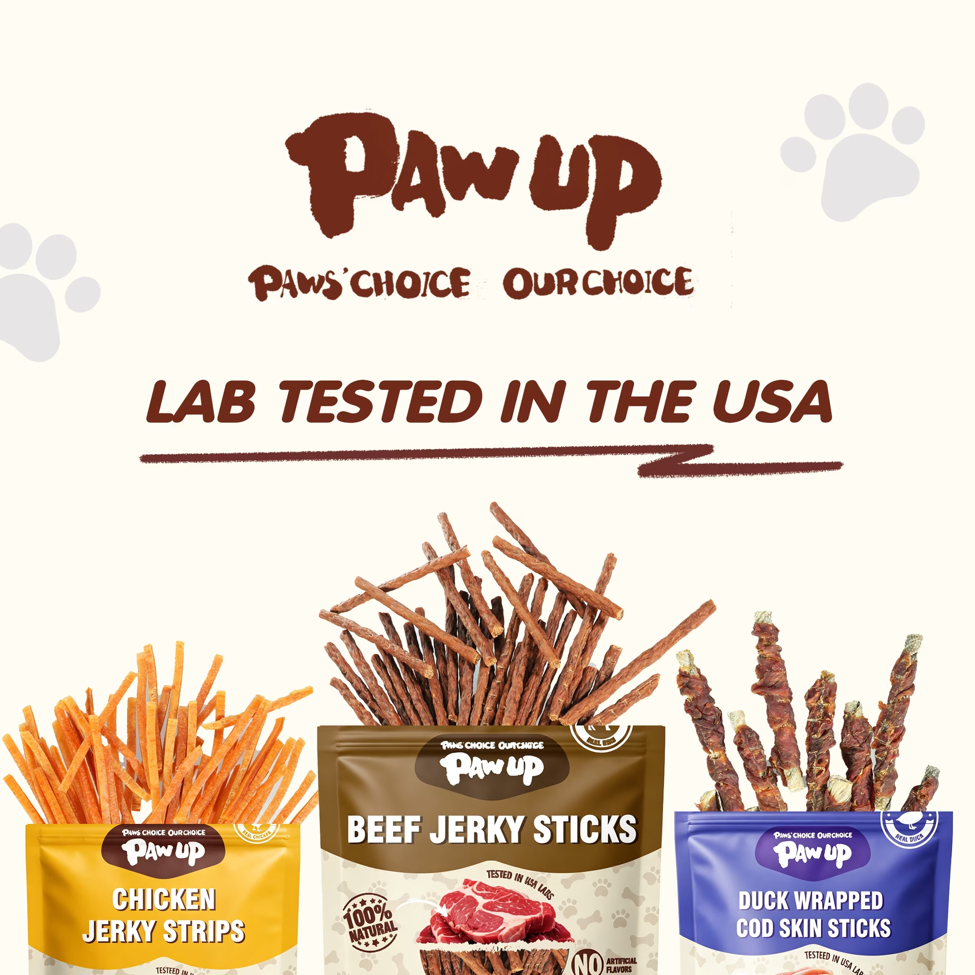 PAWUP Dog Treats Beef Sticks for Small Medium Large Dogs, Natural High Protein Dental Chews Training Treats, 12oz - Pawup