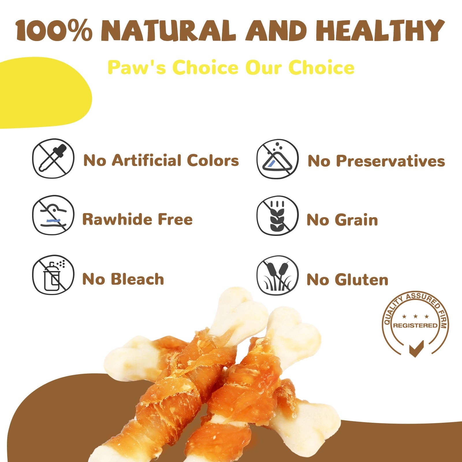 Chicken Wrapped Calcium Bone, Rawhide Free Dog Chews, Training Treats for Dogs, 10.4oz - Pawup