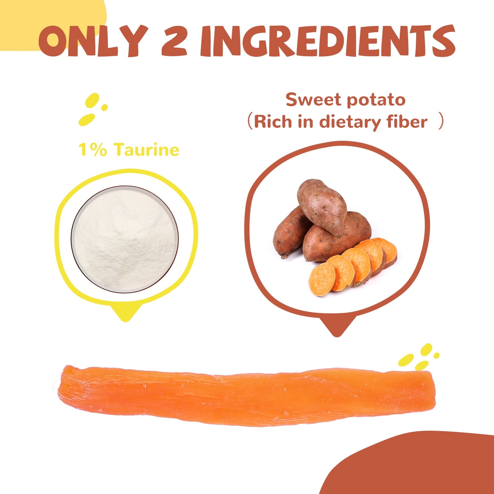 Sweet Potato Dog Treats, Low Fat, Single Ingredient Natural Chews for Dogs, 10.4oz - Pawup
