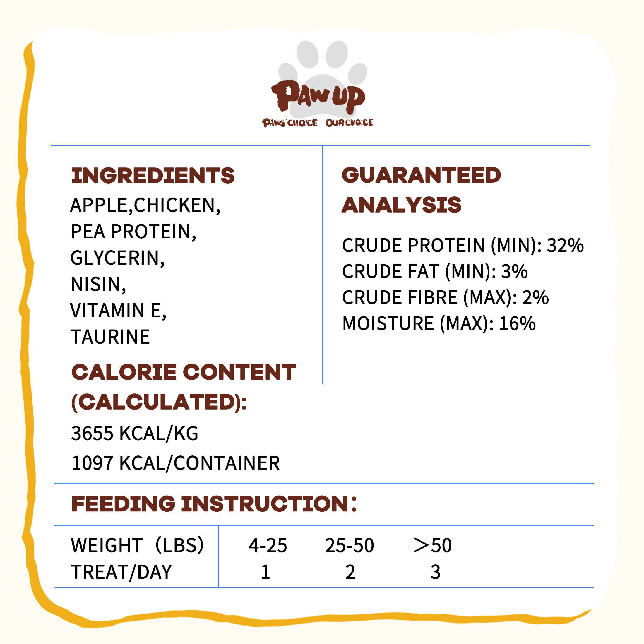 PAWUP Chicken Wrapped Apple Dog Treats, Chewy Dog Snack for Balanced Nutrition, Gluten & Grain Free Fruit Wraps for Dogs, 10.6 oz