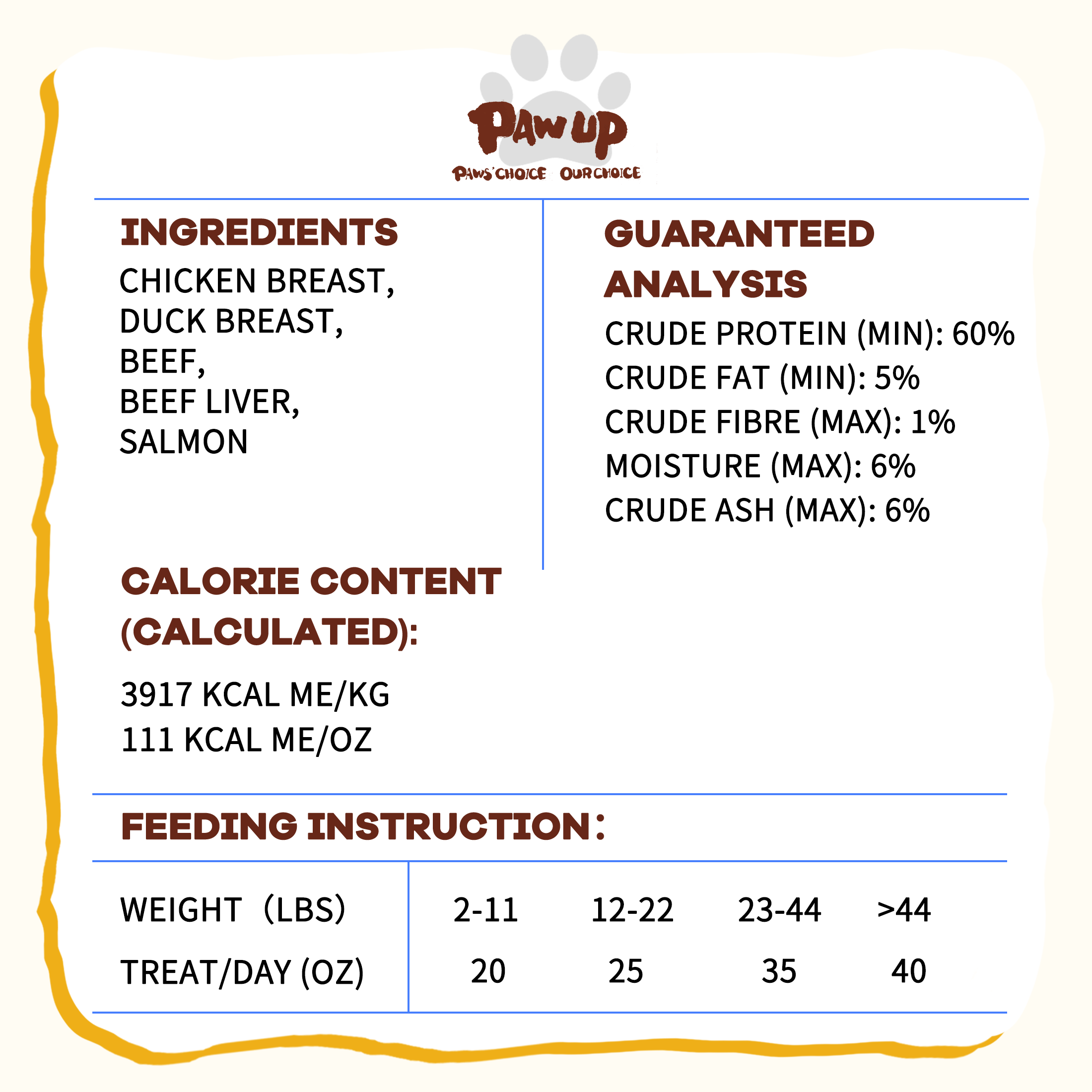 PAWUP Freeze Dried Dog Treats, Chicken, Duck, Beef, Beef Liver & Salmon, Single-Ingredient Variety Snack Pack for Small, Medium & Large Dogs, 2.5 oz Bag - Pawup