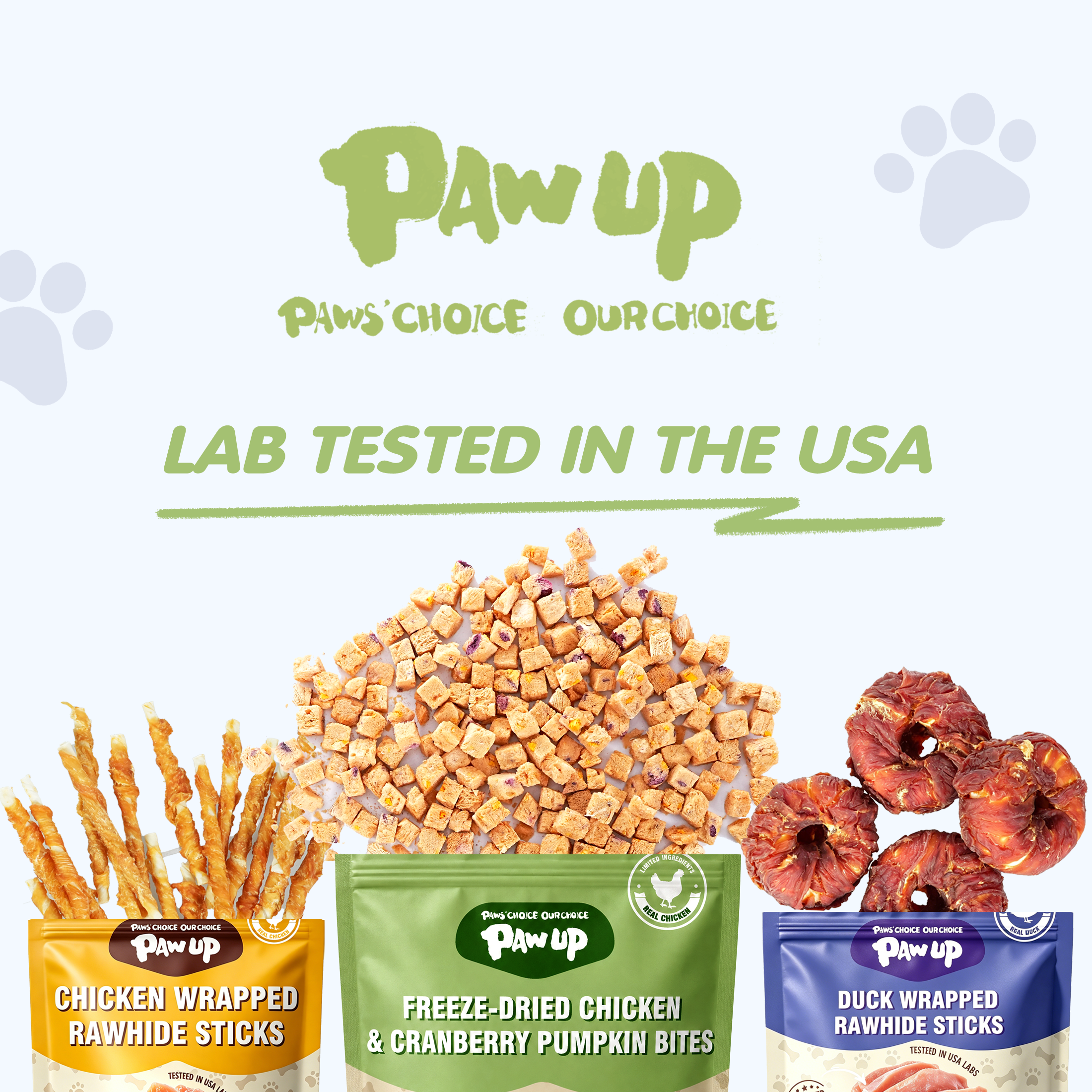 PAWUP Freeze Dried Dog Treats, Real Chicken with Cranberry & Pumpkin, High Protein Crunchy Training Snack for Small Medium Large Dogs, 3.6 oz Bag