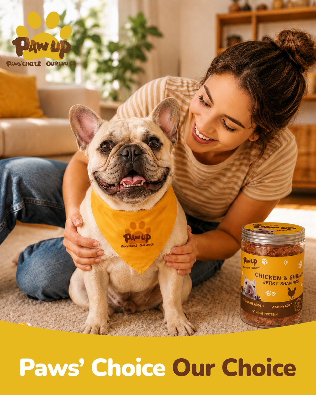 PAWUP Soft Dog Treats, Chicken & Shrimp Jerky Shavings, Easy to Chew Dog Food Topper & Meal Mixer for Small & Senior Dogs, Grain Free, Taurine Added, 6.6 oz - Pawup