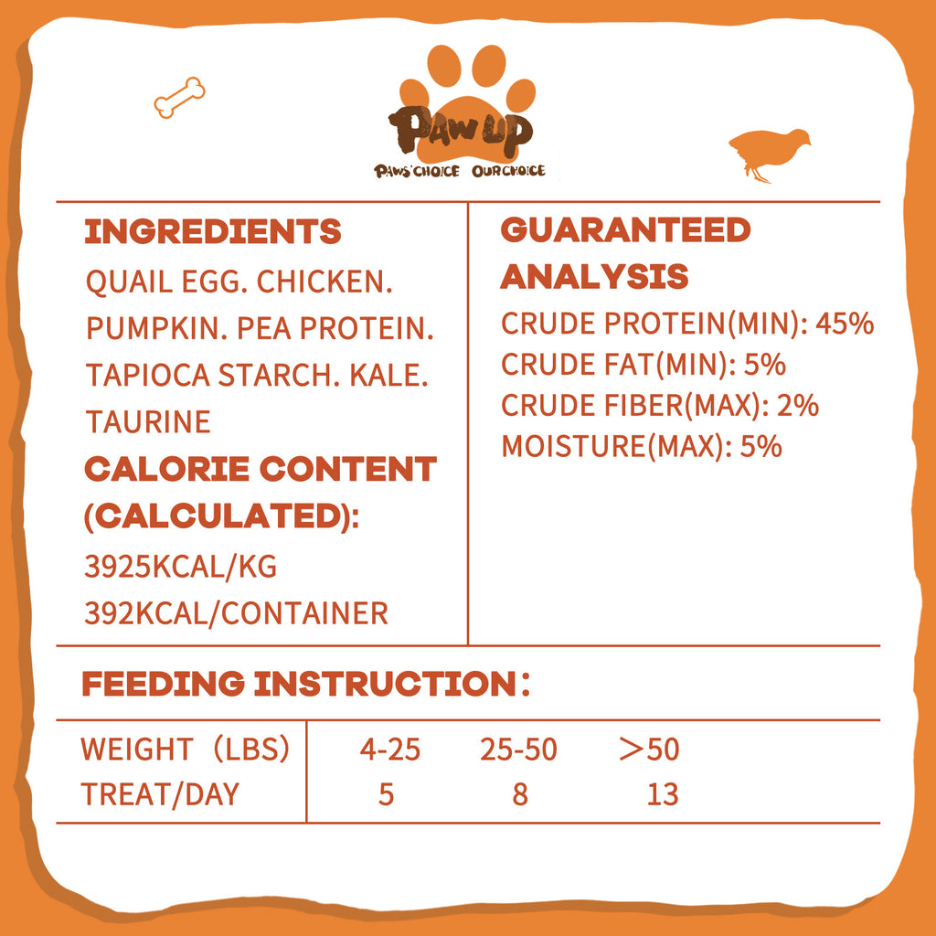 Freeze Dried Quail Egg Yolk Treats for Cats & Dogs, Coat & Urinary Health, 3.5 oz - Pawup