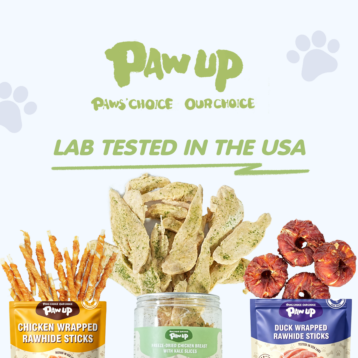 PAWUP Freeze Dried Dog Treats Chicken Breast Slices with Kale for Small, Medium & Large Dogs & Cats, 3.2 oz