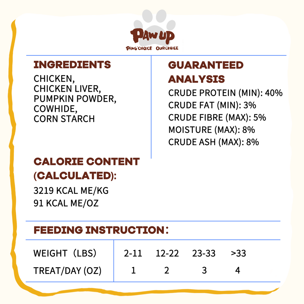 PAWUP Dog Treat Freeze-Dried Chicken & Pumpkin Lollipops with Rawhide, Dental Chew & High Protein Training Treats for Small, Medium & Large Dogs, 1.5 oz 5 Counts - Pawup