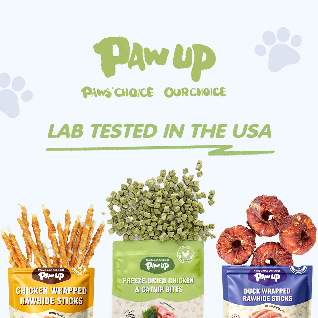 PAWUP Freeze Dried Cat Treats, Real Chicken with Cat Grass, High Protein Crunchy Snack for Kittens Adult Senior Cats, 3.6 oz Bag