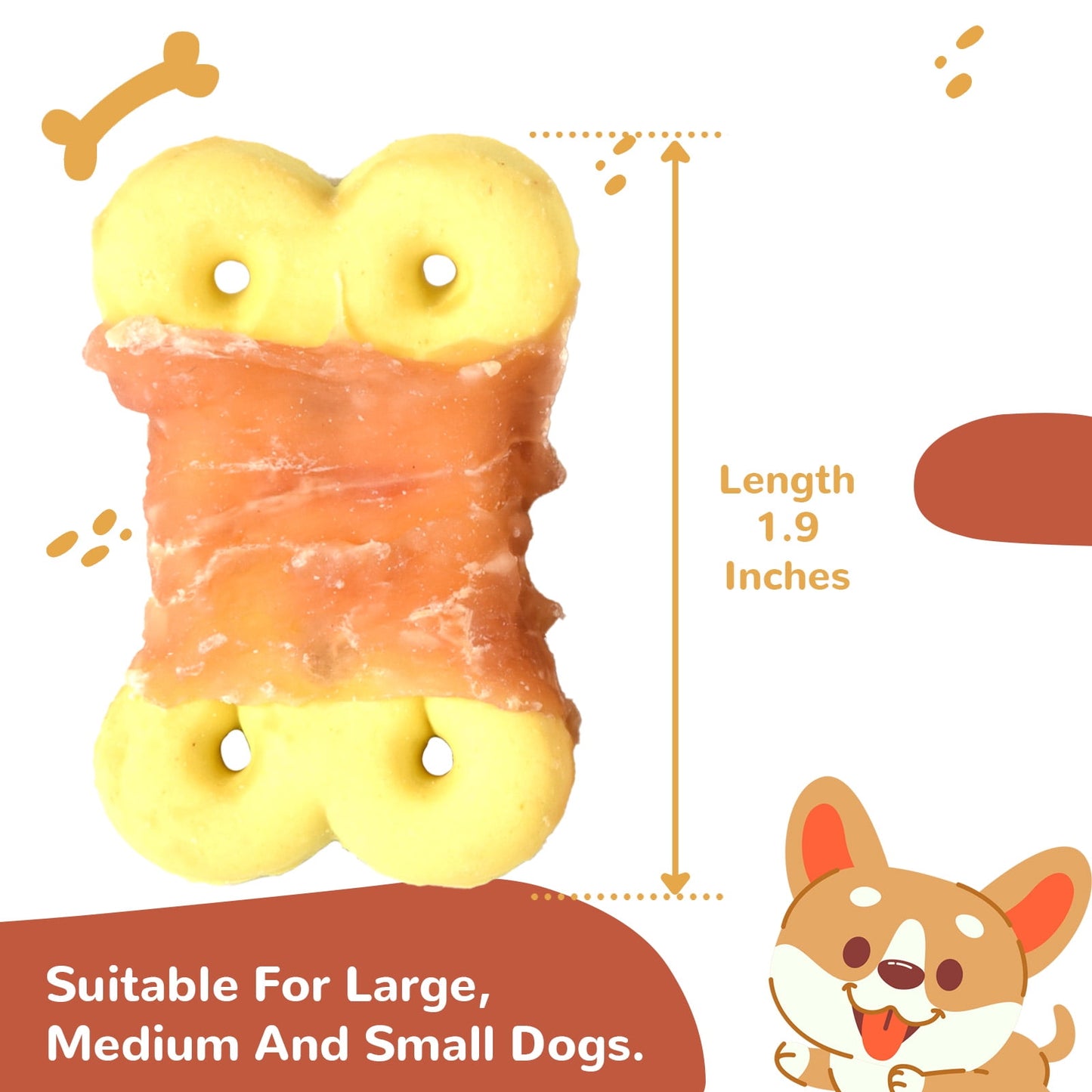 Chicken Wrapped Pumpkin Biscuit Dog Treats, Grain-Free Chewy Snacks for Dogs, 10.6 oz - Pawup