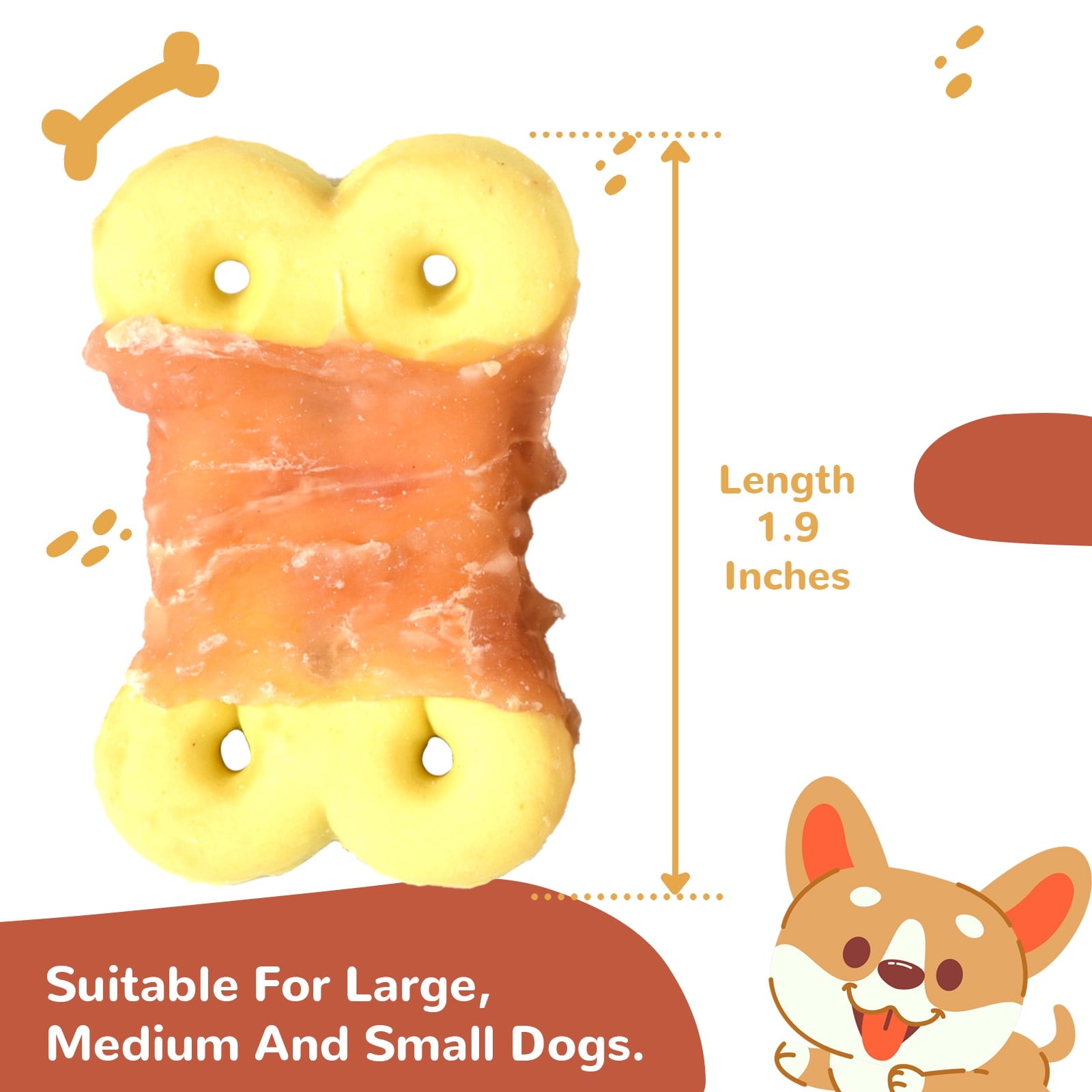 Chicken Wrapped Pumpkin Biscuit Dog Treats, Grain-Free Chewy Snacks for Dogs, 10.6 oz - Pawup