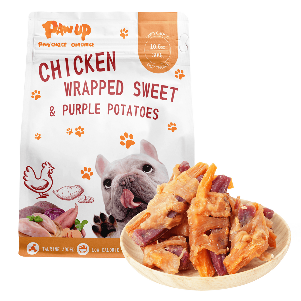 Chicken Wrapped Sweet Potato Dog Treats, High-Fiber Chews for Dogs, 10.6 oz - Pawup