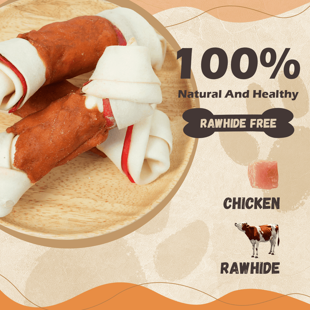 Chicken Rawhide Bone Dog Treats, Long-Lasting Dental Chews for Dogs, 9 oz - Pawup