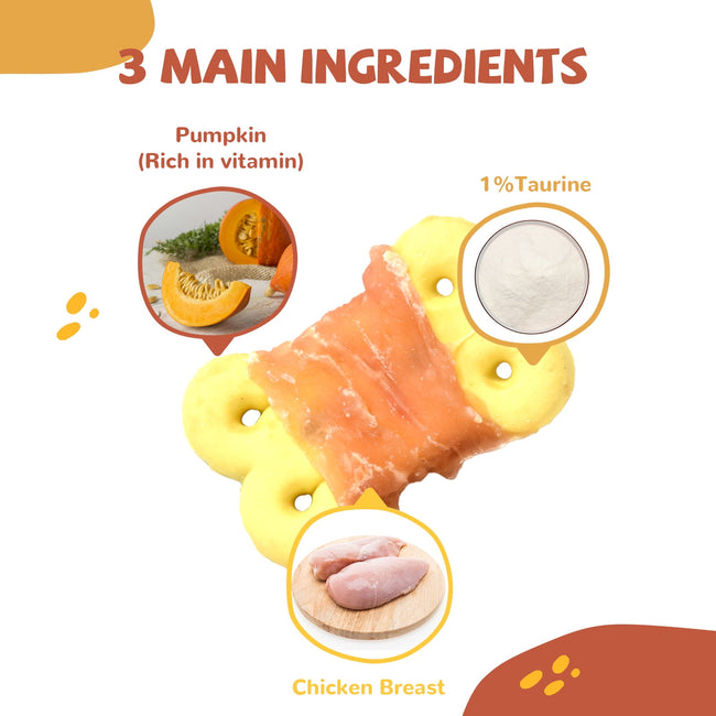 Chicken Wrapped Pumpkin Biscuit Dog Treats, Grain-Free Chewy Snacks for Dogs, 10.6 oz Main Image