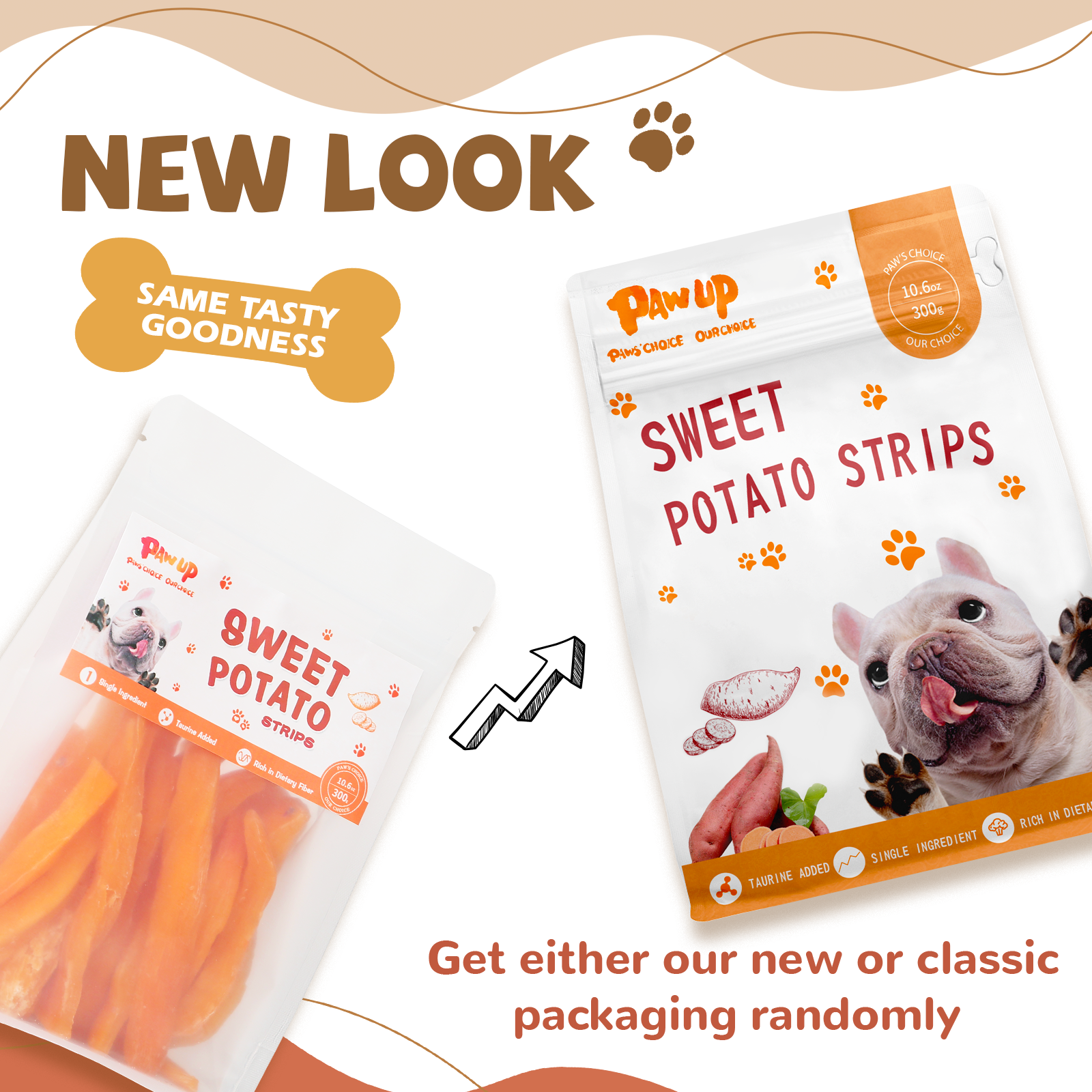 Sweet Potato Dog Treats, Low Fat, Single Ingredient Natural Chews for Dogs, 10.4oz - Pawup