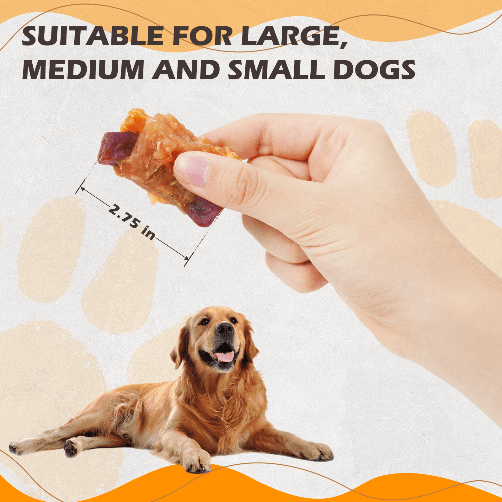 Chicken Wrapped Sweet Potato Dog Treats, High-Fiber Chews for Dogs, 10.6 oz - Pawup