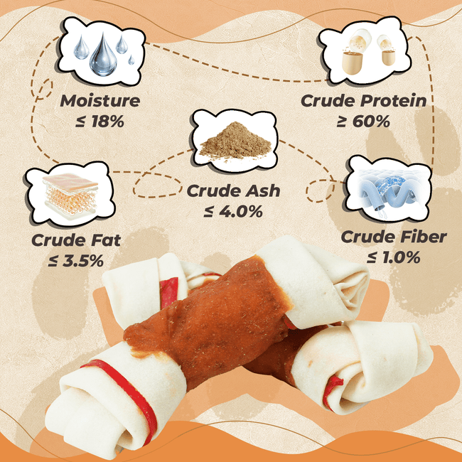 Chicken Rawhide Bone Dog Treats, Long-Lasting Dental Chews for Dogs, 9 oz Main Image