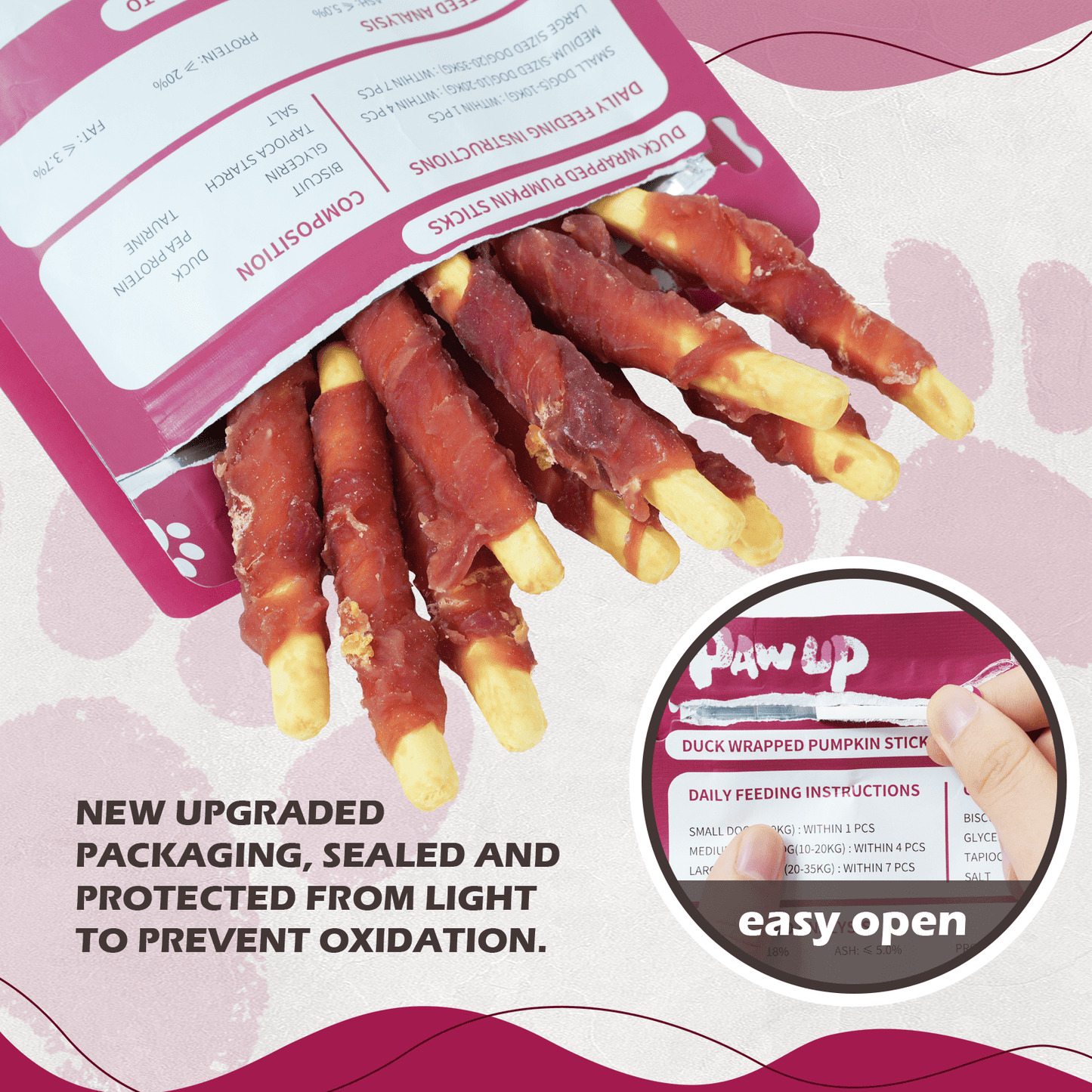 Duck Wrapped Pumpkin Dog Treats, Rawhide-Free Chews for Dogs, 10.6 oz - Pawup