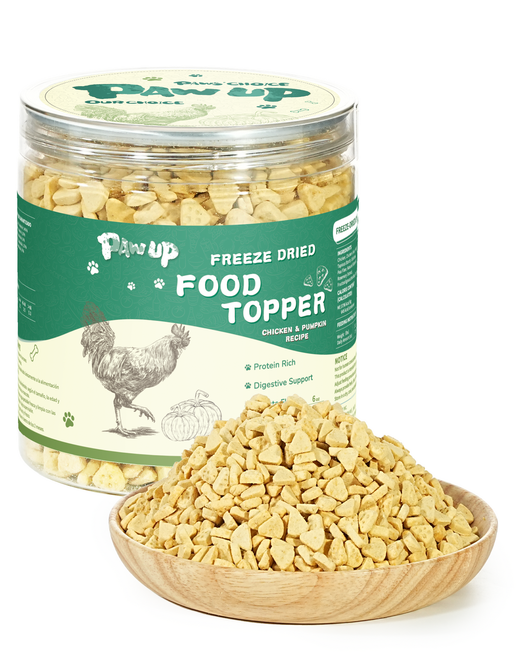 PAWUP Freeze-Dried Chicken Cat Food Topper, 6 oz
