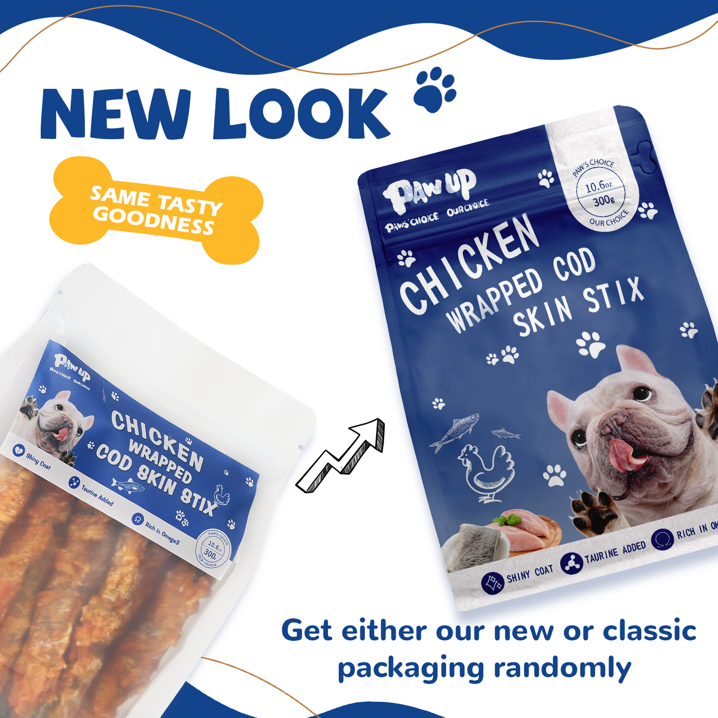Chicken Wrapped Cod Skin Dog Treats, Rawhide-Free High-Protein Chews for Dogs, 11 oz - Pawup
