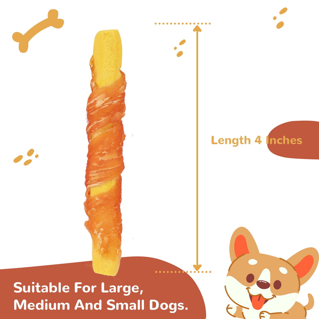 Chicken Wrapped Pumpkin Stick Dog Treats, Rawhide-Free Chews for Dogs, 10.4 oz - Pawup