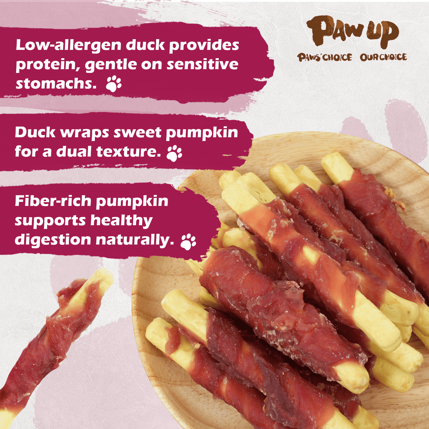 Duck Wrapped Pumpkin Dog Treats, Rawhide-Free Chews for Dogs, 10.6 oz - Pawup