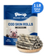 PAWUP Cod Skin Rolls Dog Treats Natural High Omega 3 Dog Snacks, Single Ingredient Cod Skin Chews for Small Dogs w/Taurine, 16 oz - Pawup