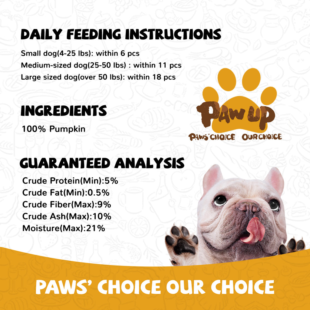 Pumpkin Slices, Low Fat Snacks for Sensitive Stomachs, 5.29 oz - Pawup