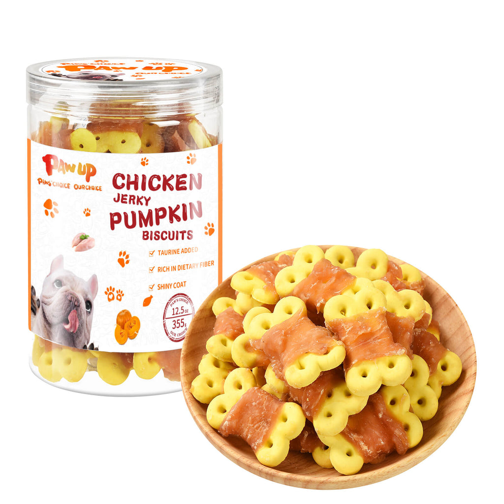 Dog Treats Chicken Wrapped Pumpkin Biscuits, 12.5 oz - Pawup