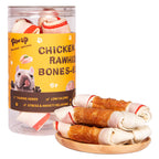 Chicken Wrapped Rawhide Dog Treats Bones, 10.5 oz - Pawup