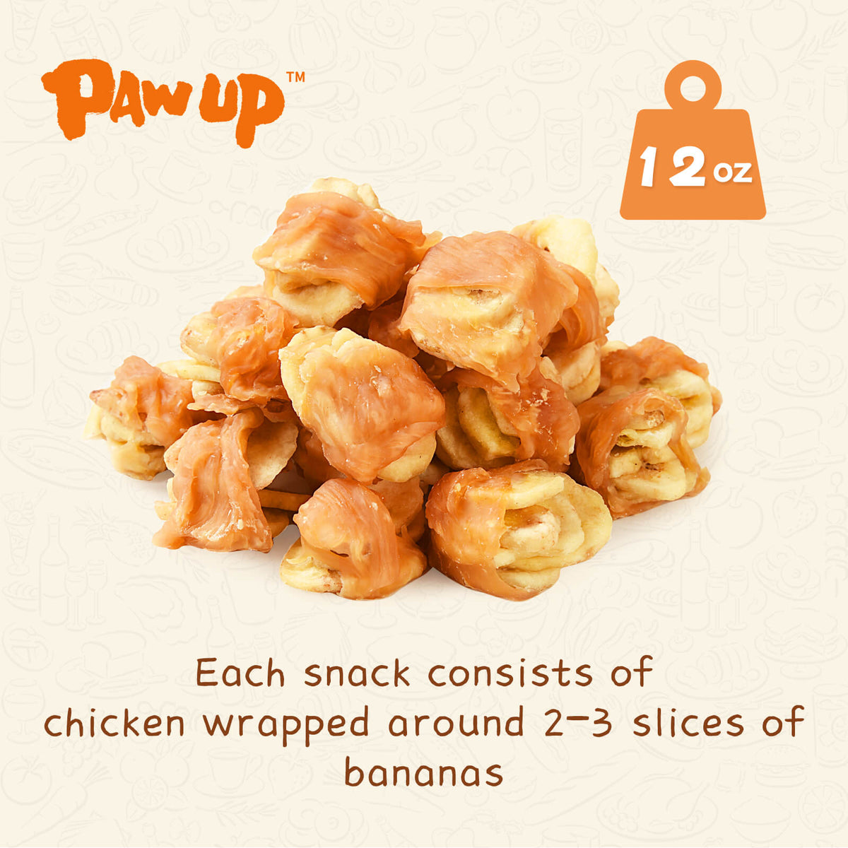 Low Fat Healthy Chicken Wrapped Banana Slice, 12.5 oz - Pawup