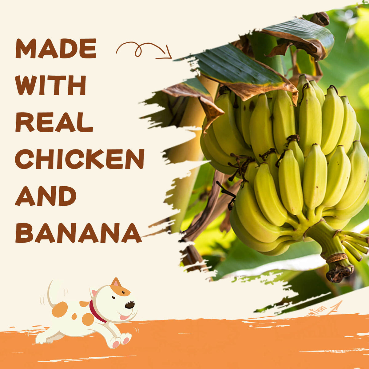 Low Fat Healthy Chicken Wrapped Banana Slice, 12.5 oz - Pawup