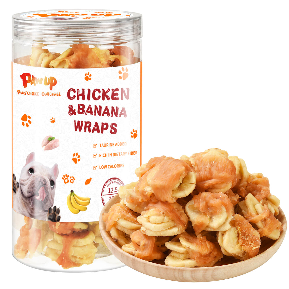 Low Fat Healthy Chicken Wrapped Banana Slice, 12.5 oz - Pawup