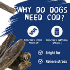 Cod Skins Dog Treat, Chew Fish Skins Rolls, 8 oz - Pawup