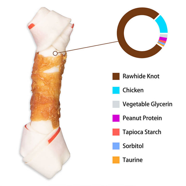 Chicken Wrapped Rawhide Dog Treats Bones, 10.5 oz Main Image