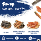 Cod Skins Dog Treat, Chew Fish Skins Rolls, 8 oz - Pawup